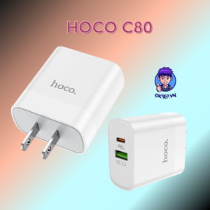 Cóc Sạc Nhanh HoCo C80 PD20W - QC3.0 Chân Dẹp Sạc Nhanh Chính Hãng