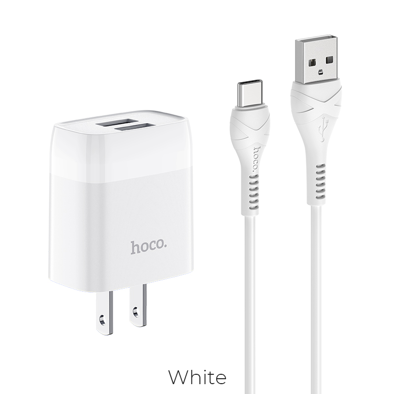 Bộ Sạc Nhanh HoCo C73 USB To Type-C 2 Cổng USB