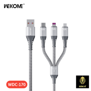 Cáp Sạc Nhanh WeKoMe WDC-170 3in1 6A Chính Hãng