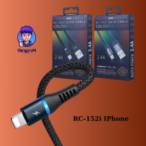 Cáp Sạc Nhanh – Dây Cáp Sạc Remax RC-152i IOS 2.4a Chính Hãng – Sạc Nhanh 2.4a 1M Dây Dù Tại OKSEPVN