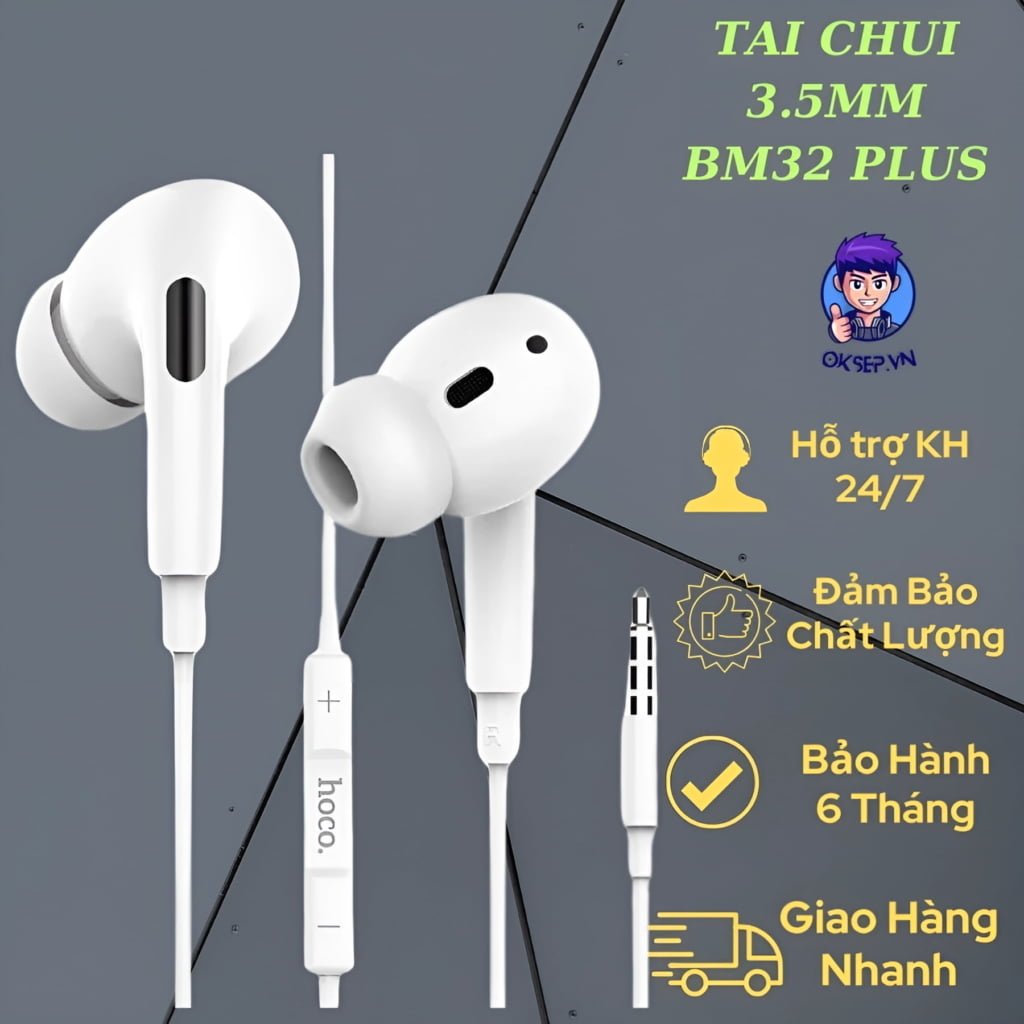 Tai Nghe Co Day HoCo M1 Pro 3.5mm – Tai Nghe Day – Day Tai Nghe HoCo M1 Pro chui 3.5mm Chinh Hang