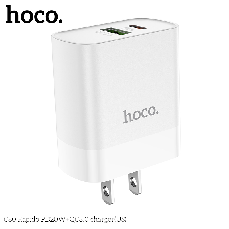 Củ Sạc Nhanh HoCo C80 Chân Dẹp