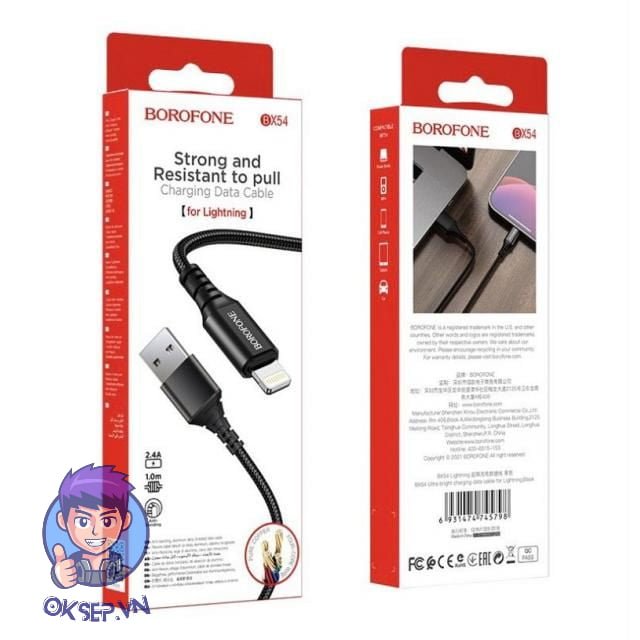 Cáp Sạc Nhanh BOROFONE BX-54 IPhone ( Lightning ) 2.4a Chính Hãng