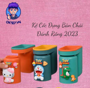 Kệ Cốc Dán Tường Đựng Bàn Chải Đánh Răng Kèm Sticker 2023