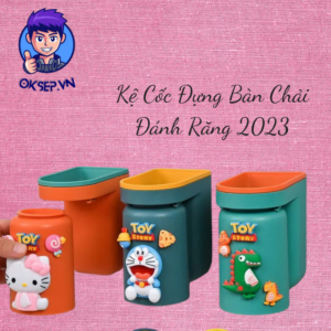 Kệ Cốc Dán Tường Đựng Bàn Chải Đánh Răng Kèm Sticker 2023