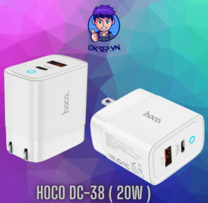 Cóc Sạc Nhanh HoCo DC-38 Chân Gấp Gọn 20W Chính Hãng