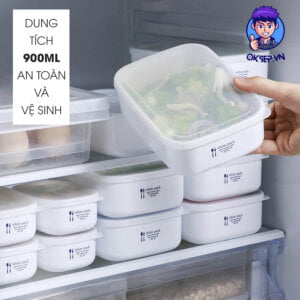 Hộp Nhựa Đựng Thực Phẩm White 900ml Có Nắp Đậy