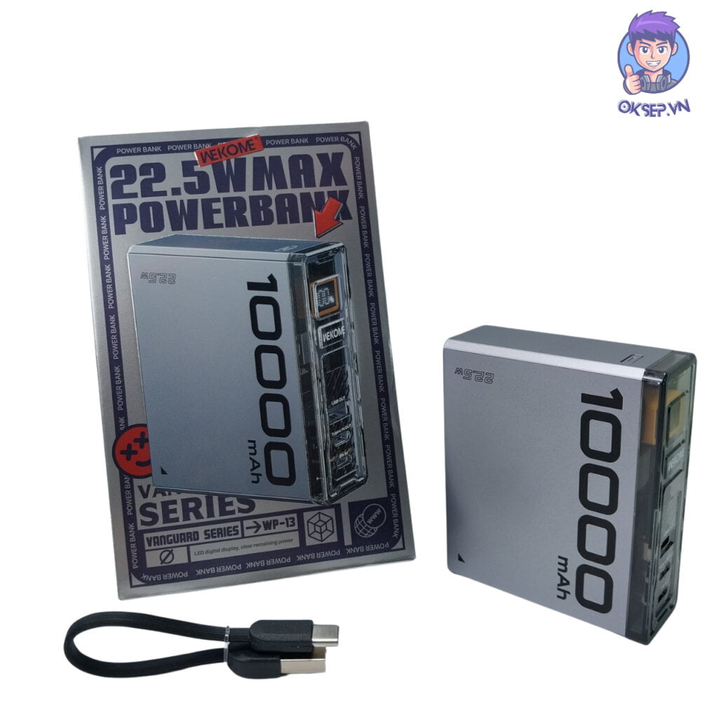 Pin Dự Phòng Sạc Nhanh WEKOME WP-13 10.000mah 22.5W Có Led Chính Hãng