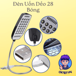 Đèn Led 28 Bóng Uốn Dẻo Được Sài Cổng USB