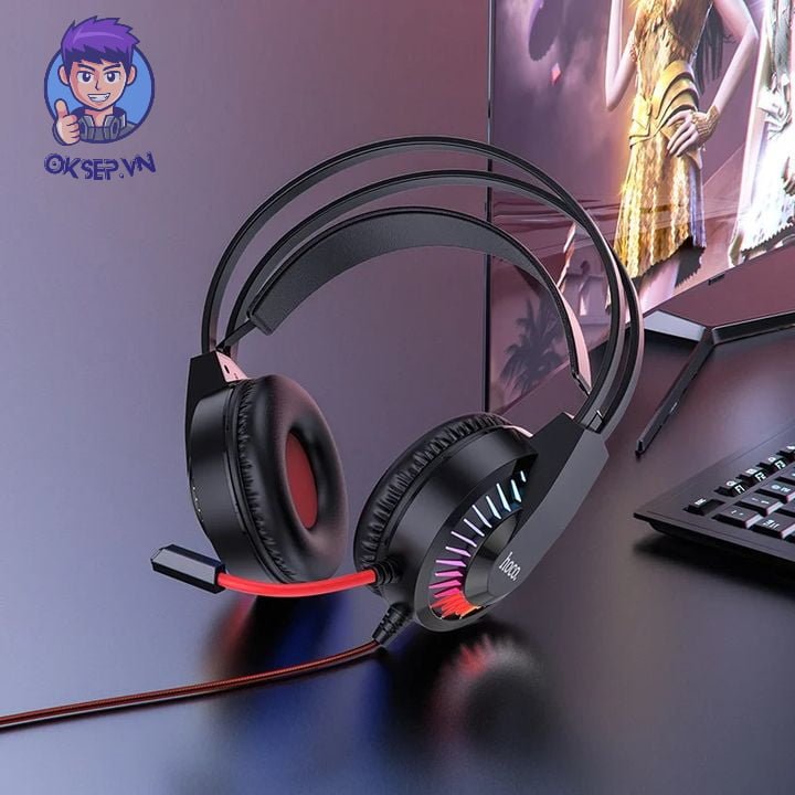 Tai Nghe Chụp Tai Gaming Cắm Dây HoCo W105 Chính Hãng