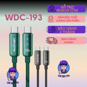 Cáp Sạc Nhanh Wekome WDC-181 Type-c To IOS 20W – Dây Sạc Nhanh Wekome WDC-193 Type-C to Type-C 100W Dây Dù Có Đèn Led