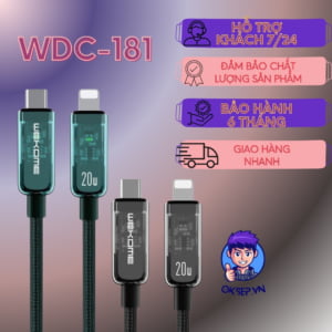 Cáp Sạc Nhanh Wekome WDC-181 Type-c To IOS 20W – Dây Sạc Nhanh Wekome WDC-193 Type-C to Type-C 100W Dây Dù Có Đèn Led