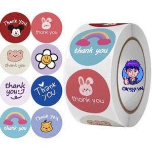 Cuon 500 Stcker Hinh Dan Hoat Hinh Ngo Nghinh Mau Vuong – Tem Dan Sticker Thank You Mau Tron Goi Hang Phu Kien Qua Tang 8 e1711421898461