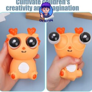 Đồ Chơi Stress Bóp Mắt Lòi Squishy Rồng Kute - Mắt Có Thể Xoay Được - Size Lớn 10cm - Rồng Squishy Lòi Mắt Tại OKSEPVN