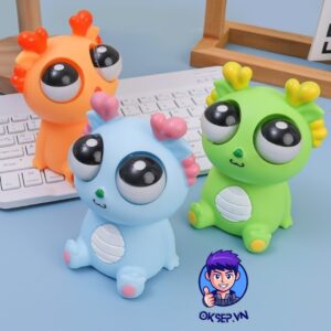 Đồ Chơi Stress Bóp Mắt Lòi Squishy Rồng Kute - Mắt Có Thể Xoay Được - Size Lớn 10cm - Rồng Squishy Lòi Mắt Tại OKSEPVN