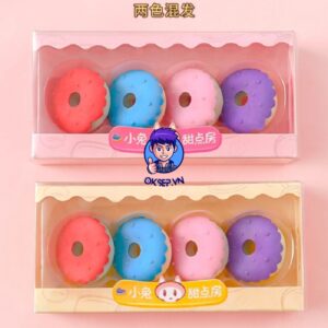 Hop 4 Tay Gom Tay But Chi RC 04843 Hinh Banh Keo – Que Kem – Banh DONUT Nhieu Mau Dung Cu Cho Hoc Sinh – Sinh Vien Sieu Dang Yeu 5