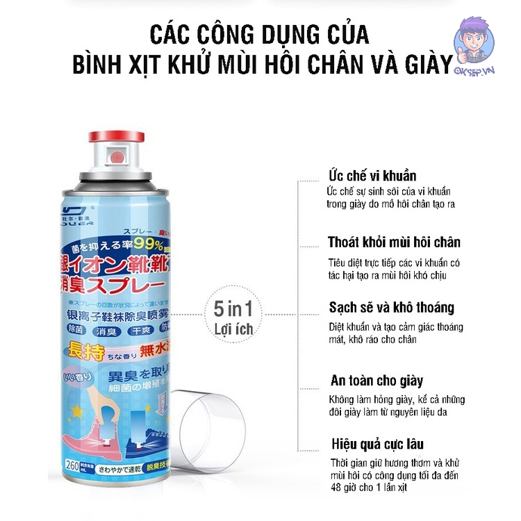 Chai Xịt Khử Mùi Giày Dép, Xịt Khử Mùi Hôi Chân